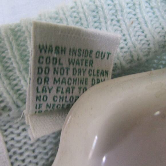 Shenanigans Knit Pullover Geometric Appliques Large Pastel Green Vintage 1980s - Picture 10 of 10